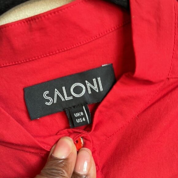 Saloni Pleated Stretch Cotton Mini Dress 4 - Picture 7 of 8